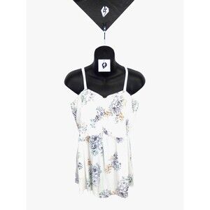 Maurices Women's Smocked Cottage Chic Baby Doll Adjustable Straps Top Size Large